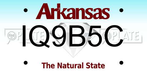 IQ9B5C Arkansas License Plate