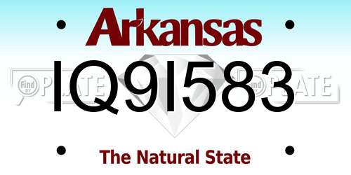 IQ9I583 Arkansas License Plate