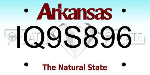 IQ9S896 Arkansas License Plate