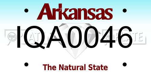 IQA0046 Arkansas License Plate