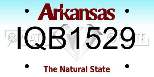 IQB1529 Arkansas License Plate