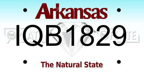 IQB1829 Arkansas License Plate