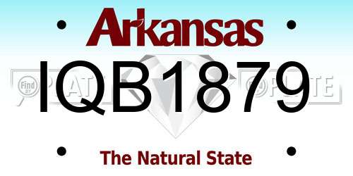 IQB1879 Arkansas License Plate