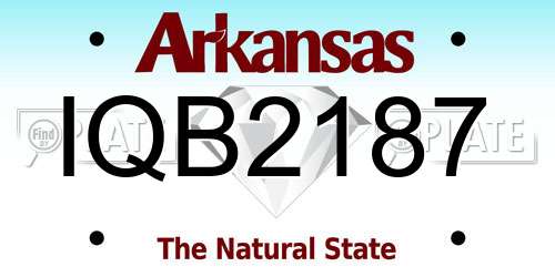 IQB2187 Arkansas License Plate