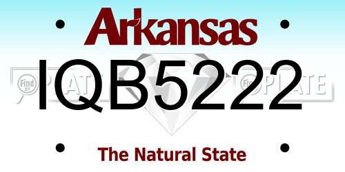 IQB5222 Arkansas License Plate