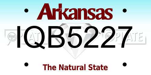 IQB5227 Arkansas License Plate