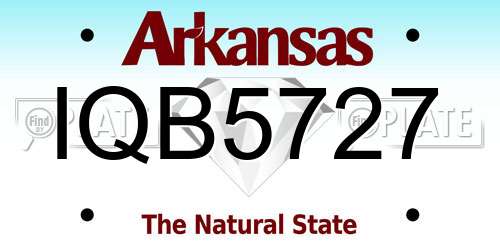 IQB5727 Arkansas License Plate