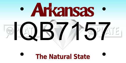 IQB7157 Arkansas License Plate