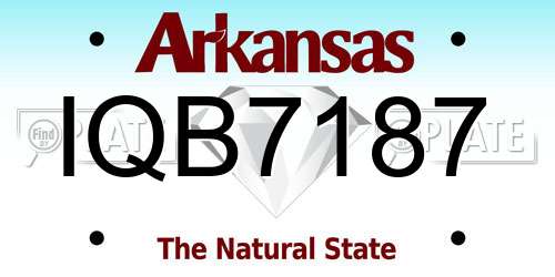 IQB7187 Arkansas License Plate