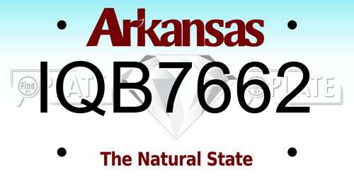IQB7662 Arkansas License Plate