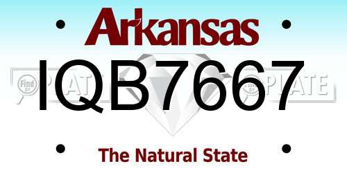 IQB7667 Arkansas License Plate