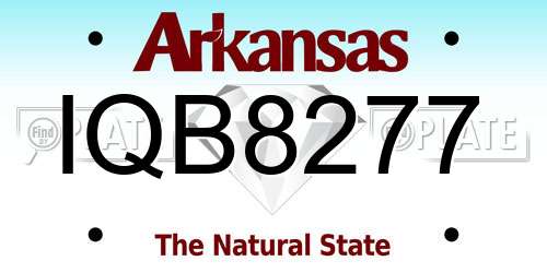 IQB8277 Arkansas License Plate