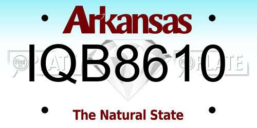 IQB8610 Arkansas License Plate
