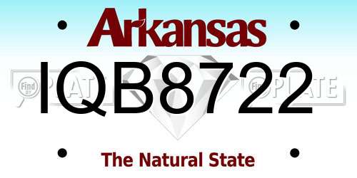 IQB8722 Arkansas License Plate
