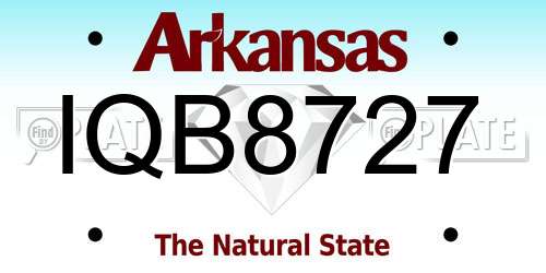 IQB8727 Arkansas License Plate