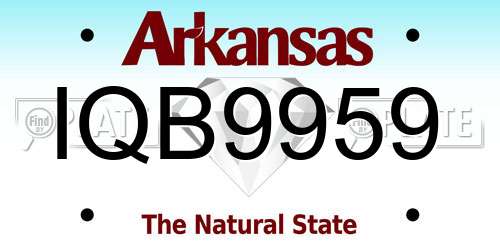 IQB9959 Arkansas License Plate