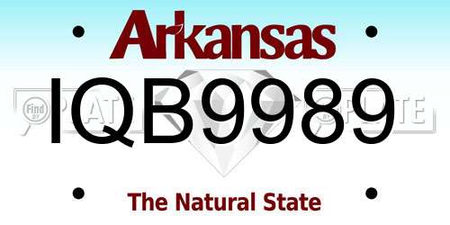 IQB9989 Arkansas License Plate