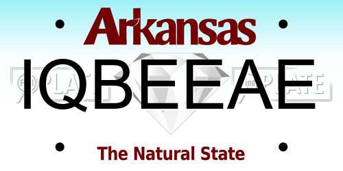 IQBEEAE Arkansas License Plate