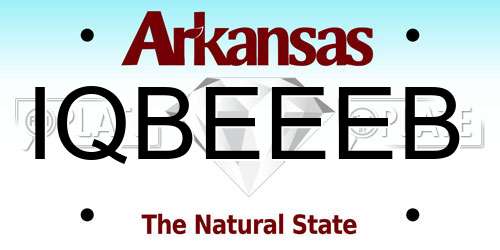 IQBEEEB Arkansas License Plate