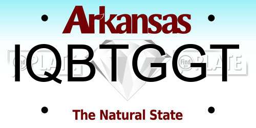 IQBTGGT Arkansas License Plate