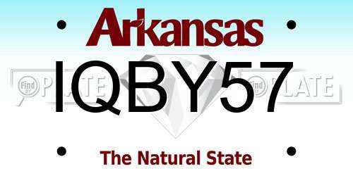 IQBY57 Arkansas License Plate