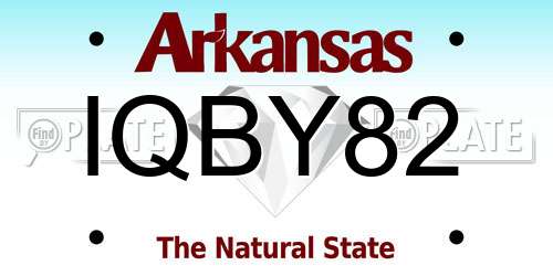 IQBY82 Arkansas License Plate