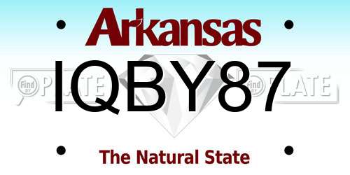 IQBY87 Arkansas License Plate