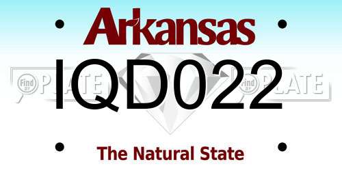IQD022 Arkansas License Plate