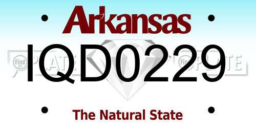 IQD0229 Arkansas License Plate