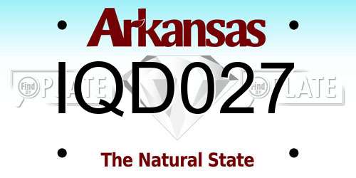 IQD027 Arkansas License Plate