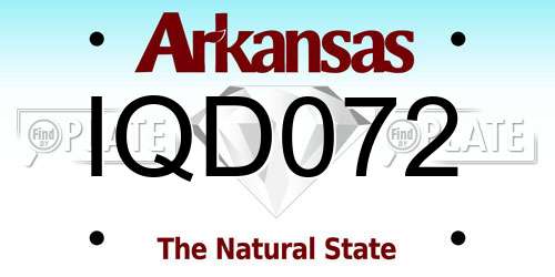 IQD072 Arkansas License Plate