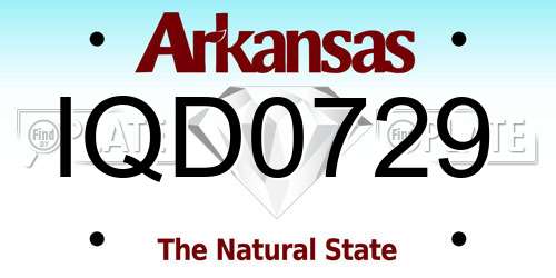 IQD0729 Arkansas License Plate