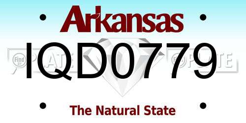 IQD0779 Arkansas License Plate
