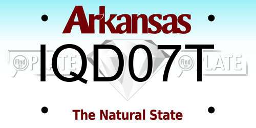 IQD07T Arkansas License Plate