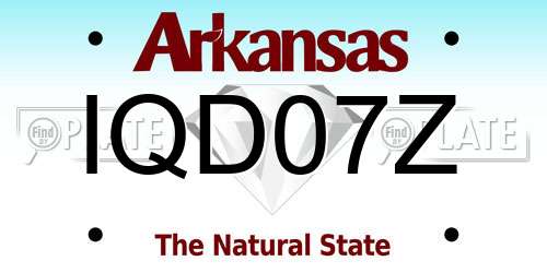 IQD07Z Arkansas License Plate