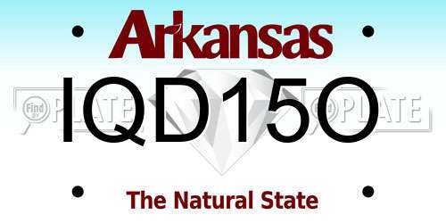 IQD15O Arkansas License Plate