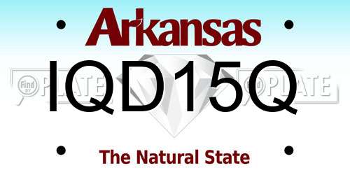 IQD15Q Arkansas License Plate
