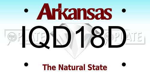 IQD18D Arkansas License Plate
