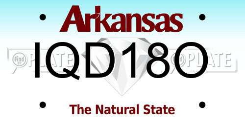 IQD18O Arkansas License Plate