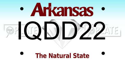 IQDD22 Arkansas License Plate