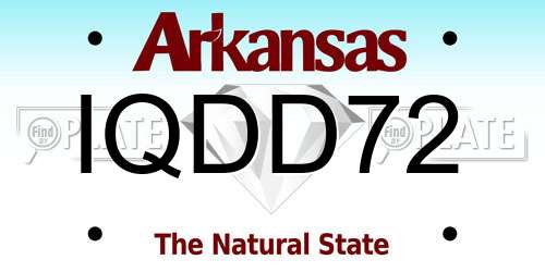 IQDD72 Arkansas License Plate