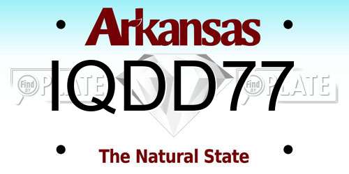IQDD77 Arkansas License Plate