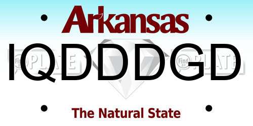 IQDDDGD Arkansas License Plate