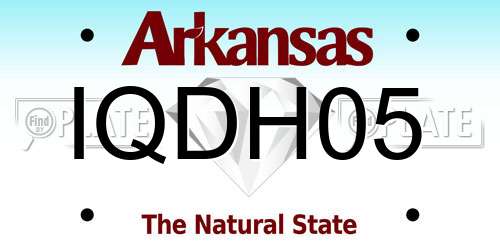 IQDH05 Arkansas License Plate