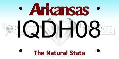 IQDH08 Arkansas License Plate