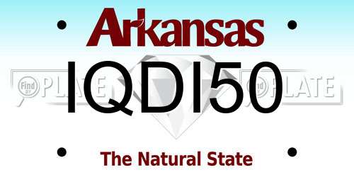 IQDI50 Arkansas License Plate