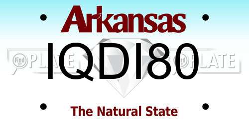 IQDI80 Arkansas License Plate