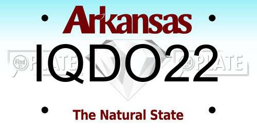 IQDO22 Arkansas License Plate