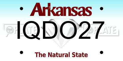 IQDO27 Arkansas License Plate