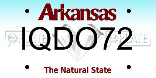 IQDO72 Arkansas License Plate